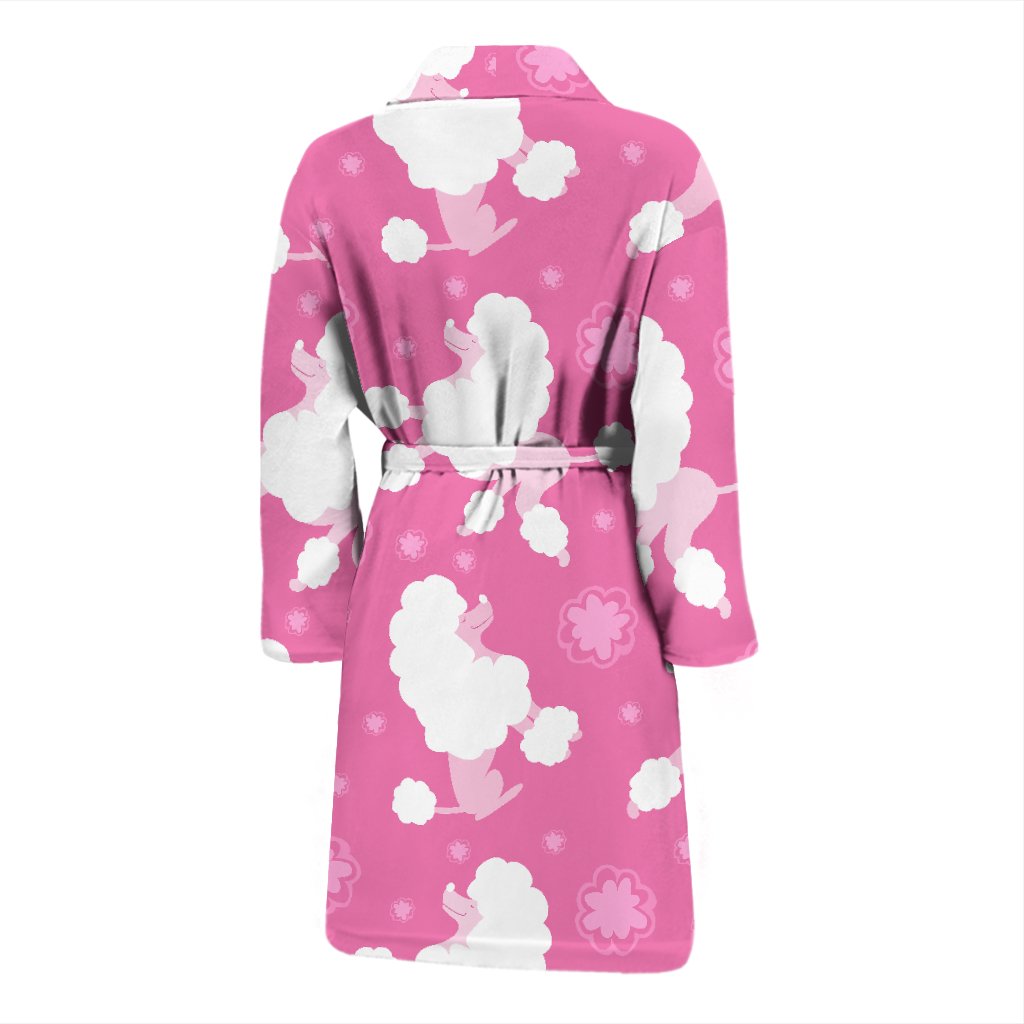 Poodle Dog Pattern Print Men Long Robe-grizzshop
