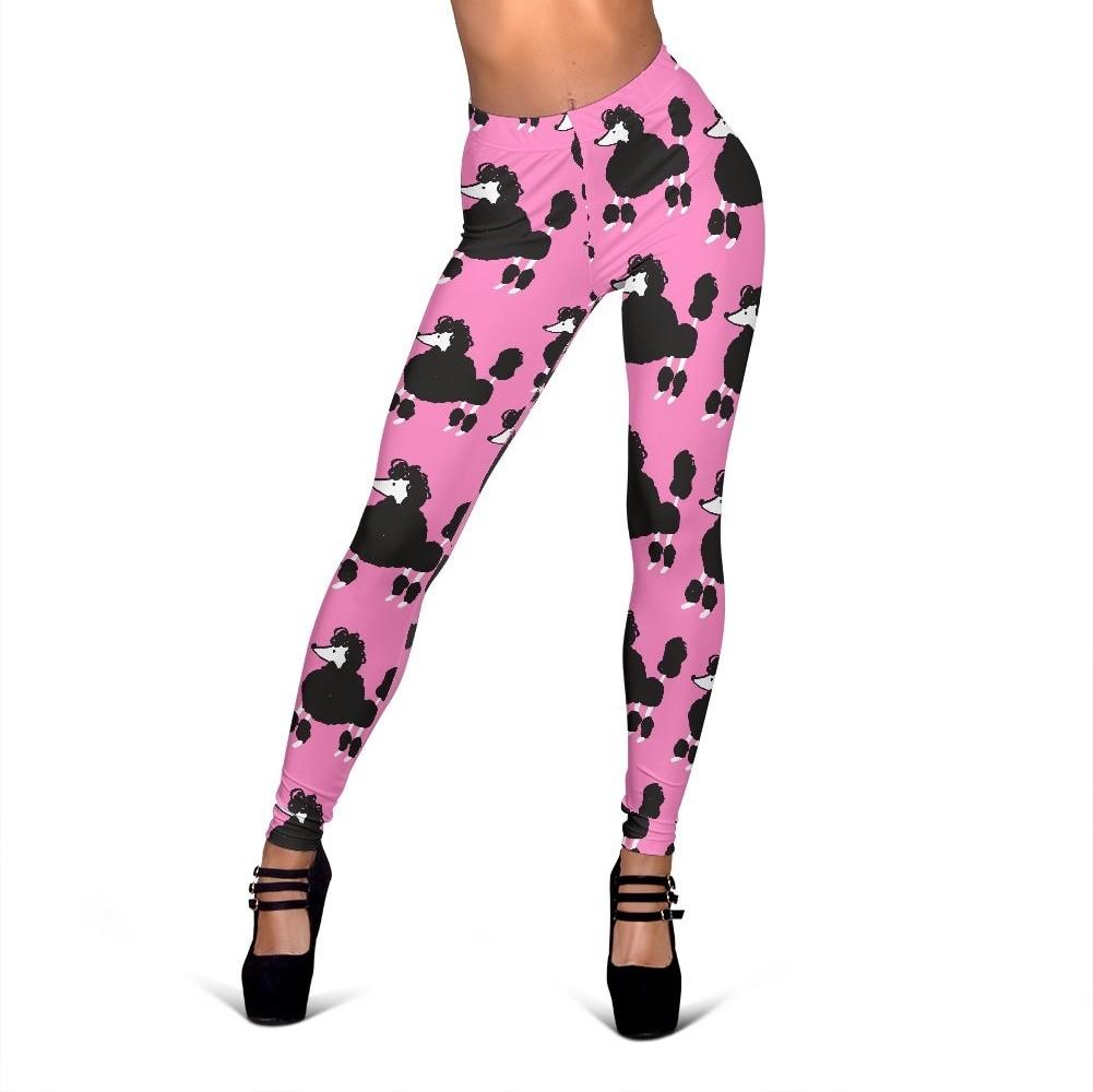 Poodle Dog Pattern Print Women Leggings-grizzshop