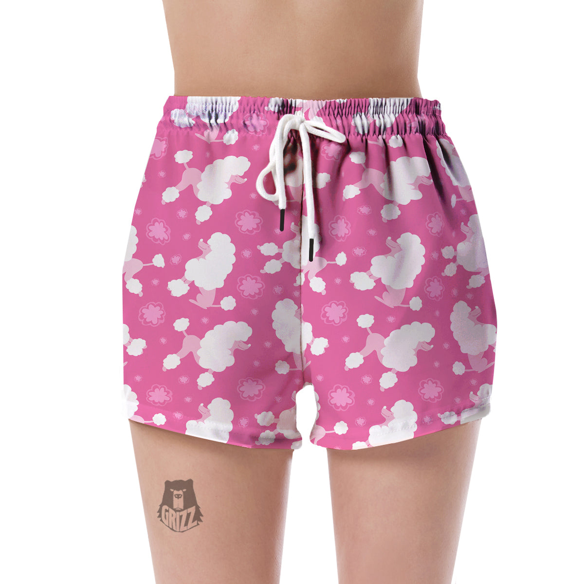 Poodle Dog Pattern Print Women's Shorts-grizzshop