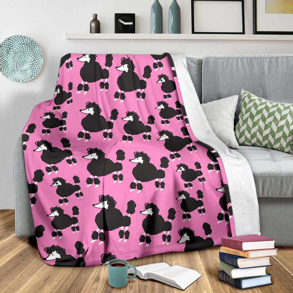 Poodle Dog Print Pattern Blanket-grizzshop