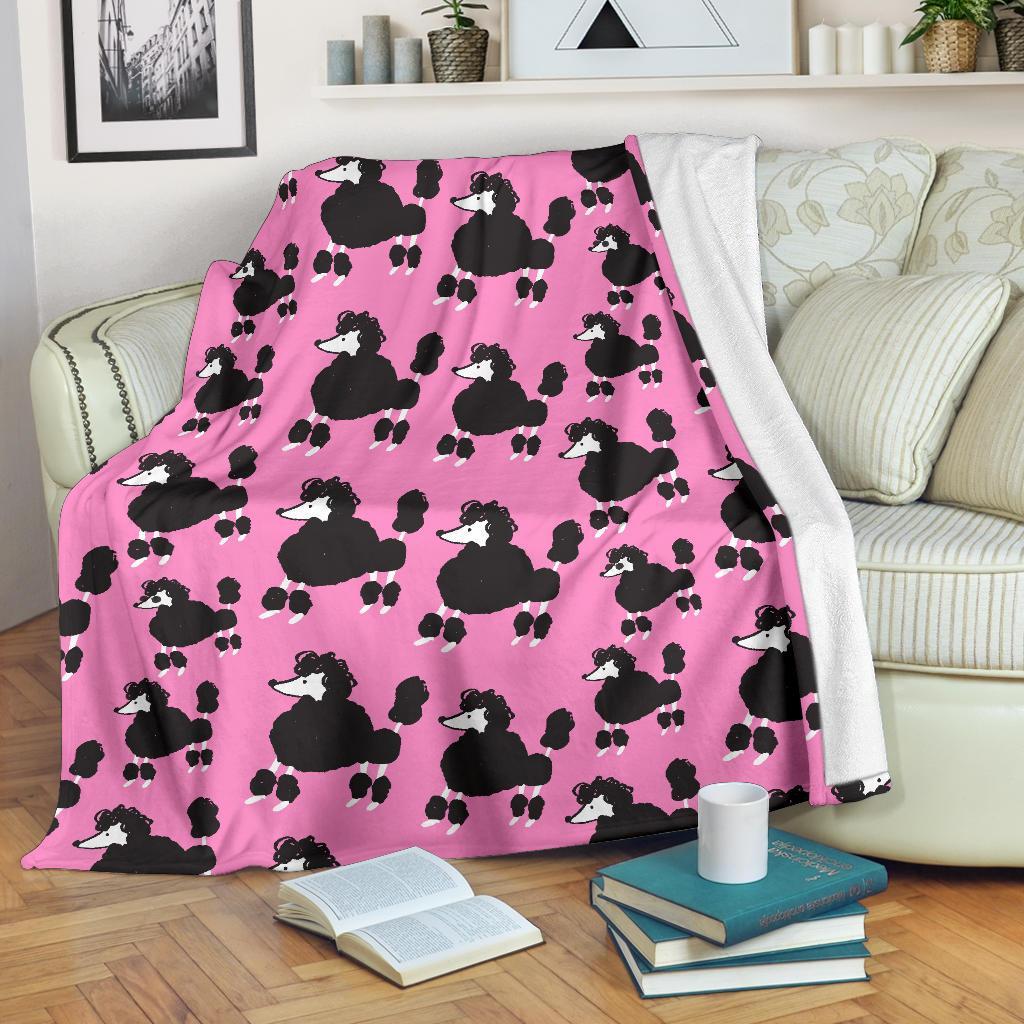 Poodle Dog Print Pattern Blanket-grizzshop