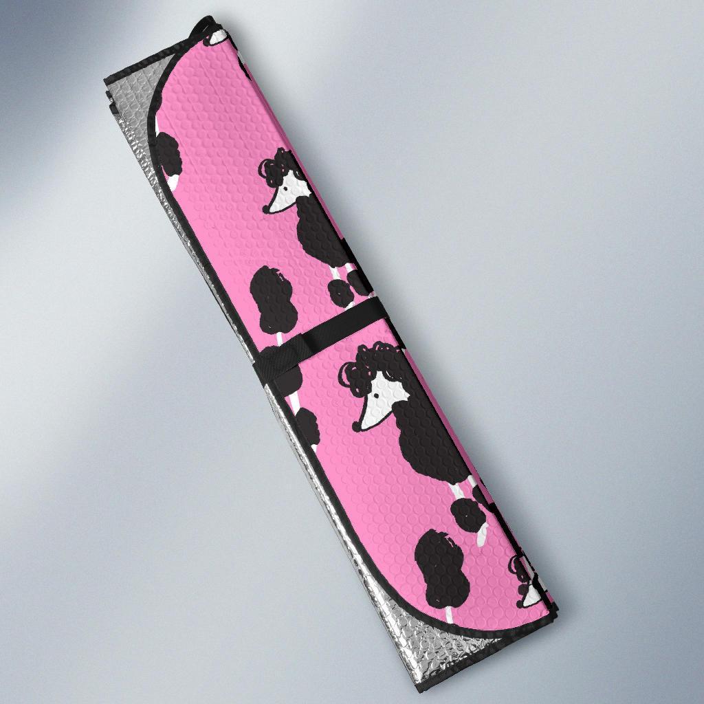 Poodle Dog Print Pattern Car Sun Shade-grizzshop