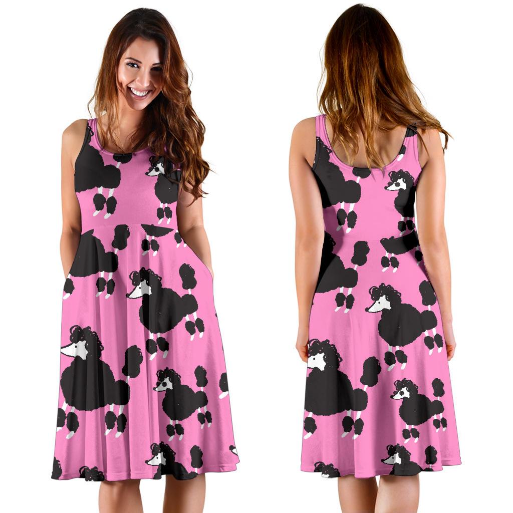 Poodle Dog Print Pattern Dress-grizzshop