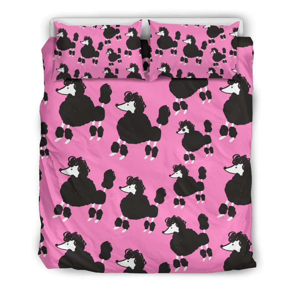 Poodle Dog Print Pattern Duvet Cover Bedding Set-grizzshop