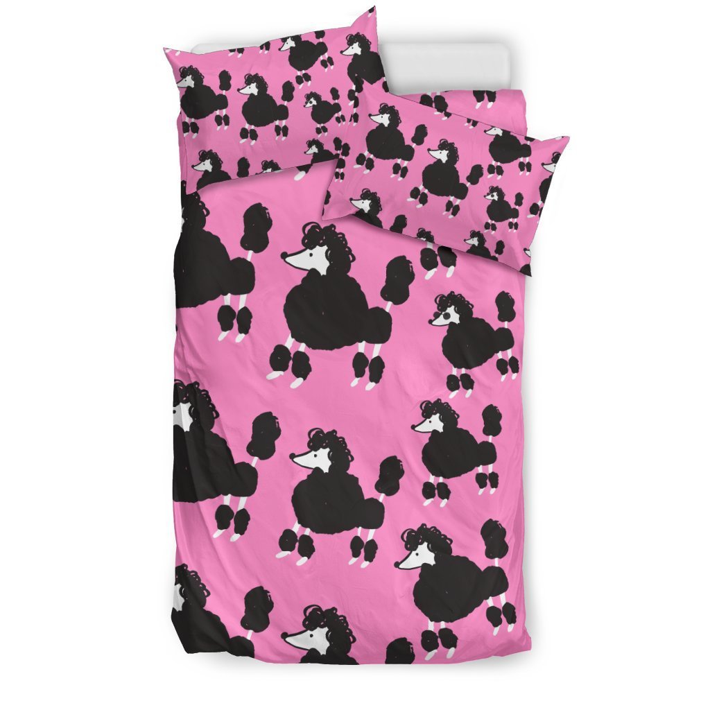 Poodle Dog Print Pattern Duvet Cover Bedding Set-grizzshop