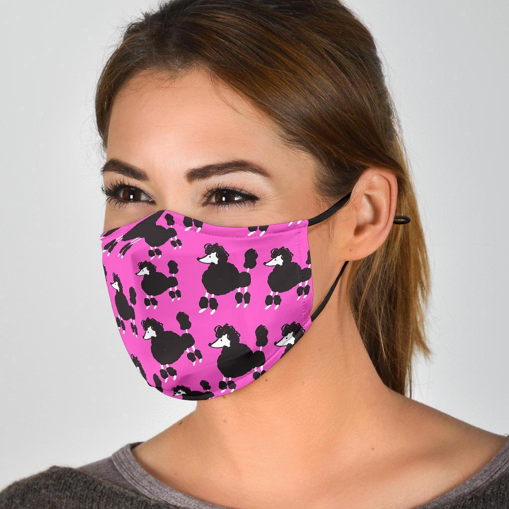 Poodle Dog Print Pattern Face Mask-grizzshop