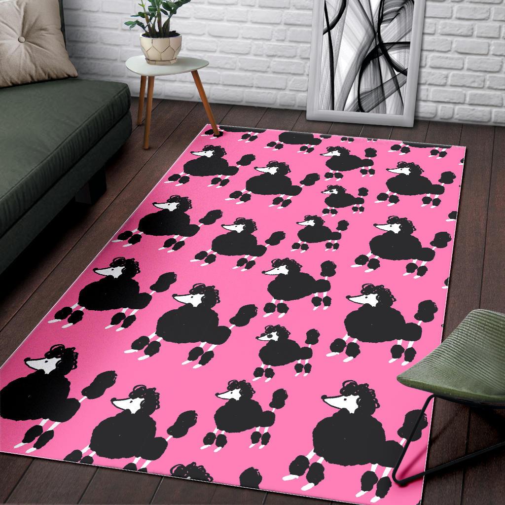 Poodle Dog Print Pattern Floor Mat-grizzshop