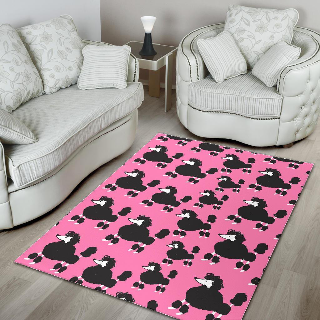 Poodle Dog Print Pattern Floor Mat-grizzshop