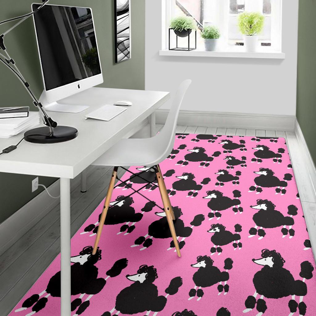 Poodle Dog Print Pattern Floor Mat-grizzshop