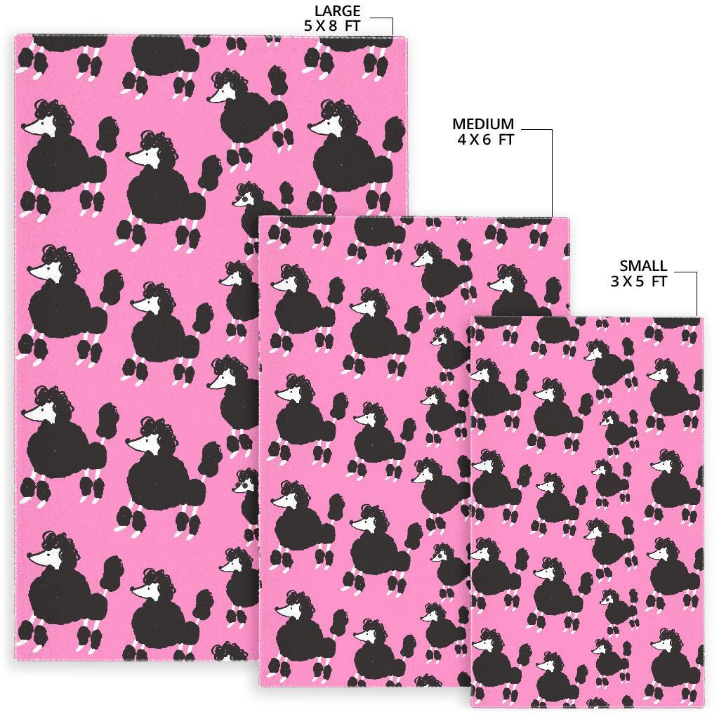 Poodle Dog Print Pattern Floor Mat-grizzshop