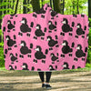 Poodle Dog Print Pattern Hooded Blanket-grizzshop