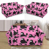 Poodle Dog Print Pattern Loveseat Cover-grizzshop