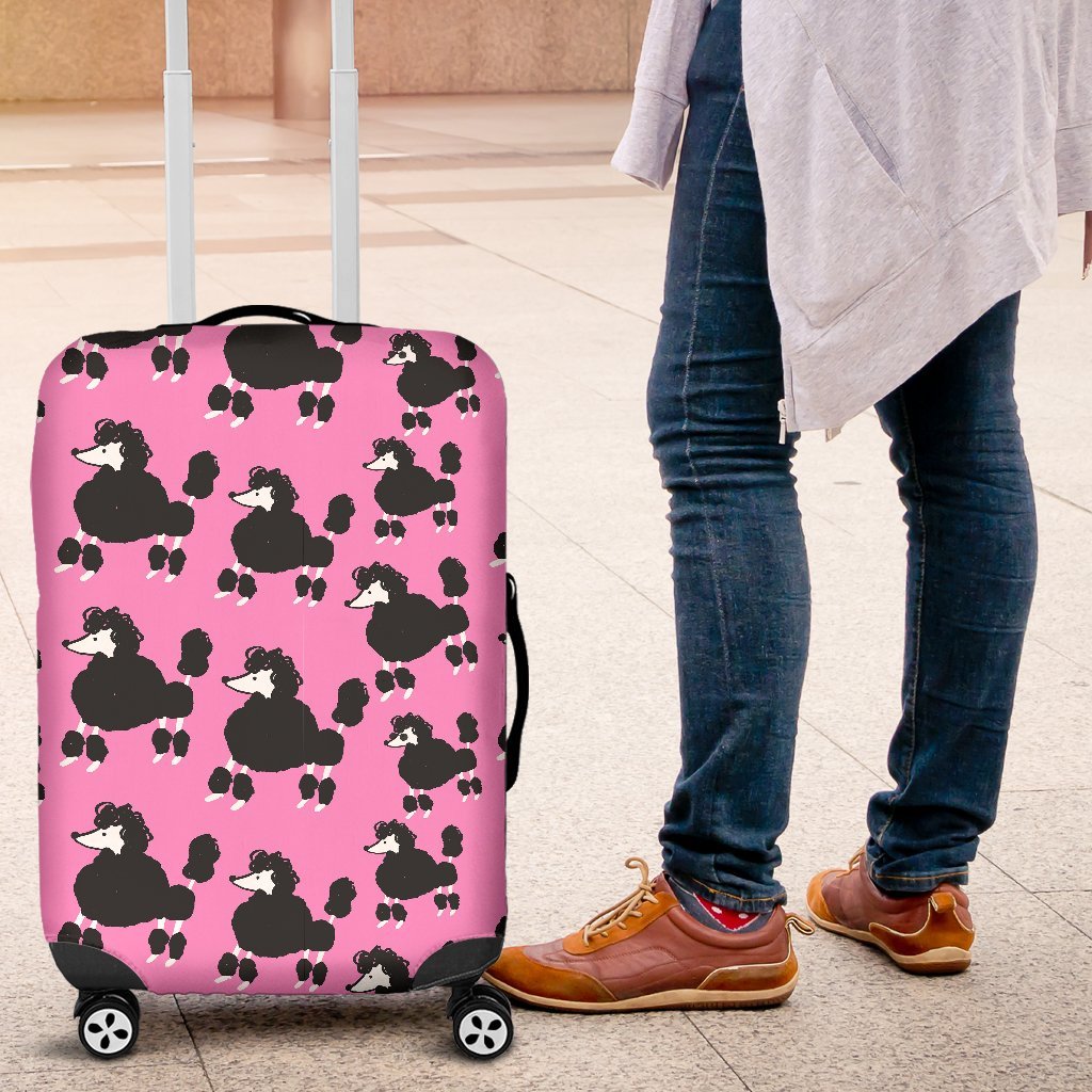 Poodle Dog Print Pattern Luggage Cover Protector-grizzshop