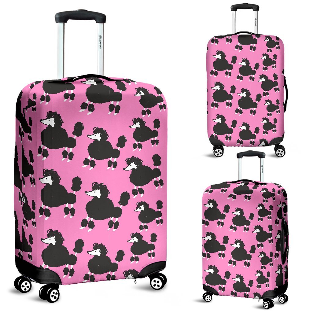 Poodle Dog Print Pattern Luggage Cover Protector-grizzshop