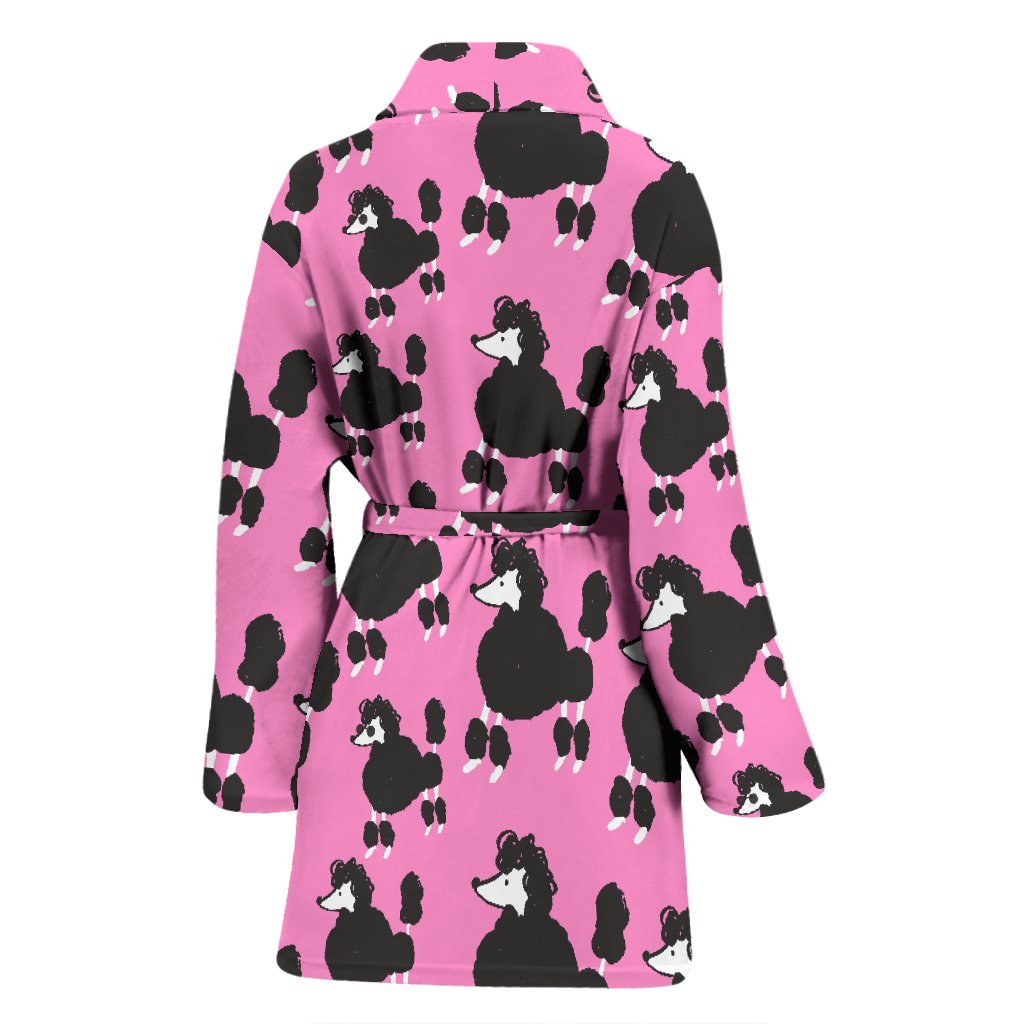 Poodle Dog Print Pattern Print Women Long Robe-grizzshop