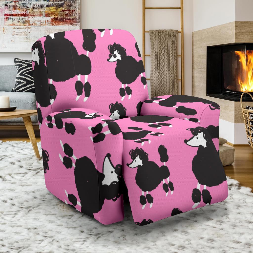 Poodle Dog Print Pattern Recliner Cover-grizzshop