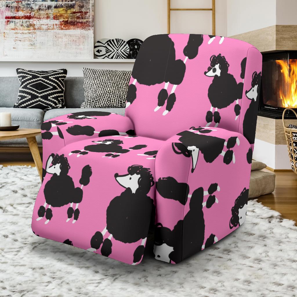 Poodle Dog Print Pattern Recliner Cover-grizzshop