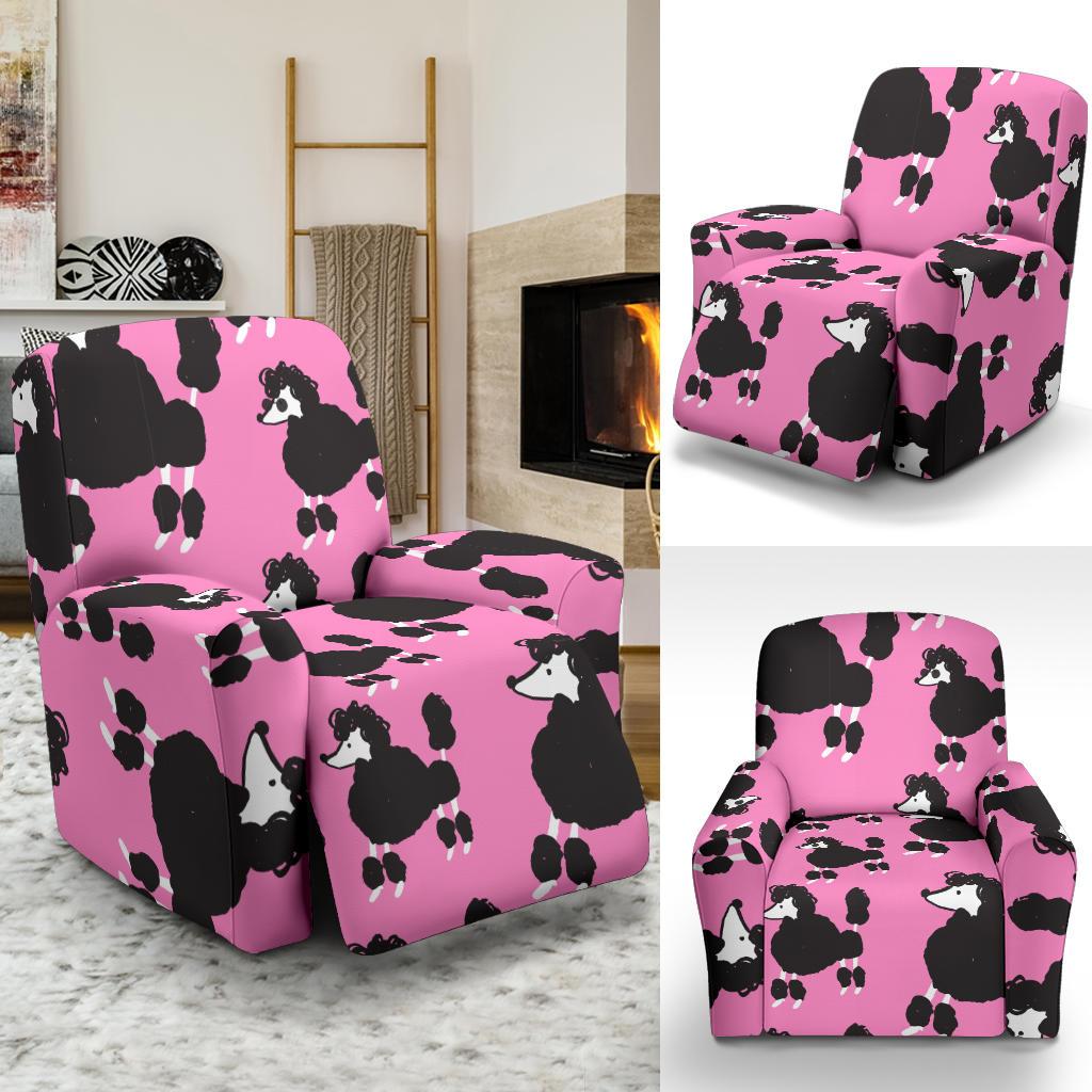 Poodle Dog Print Pattern Recliner Cover-grizzshop