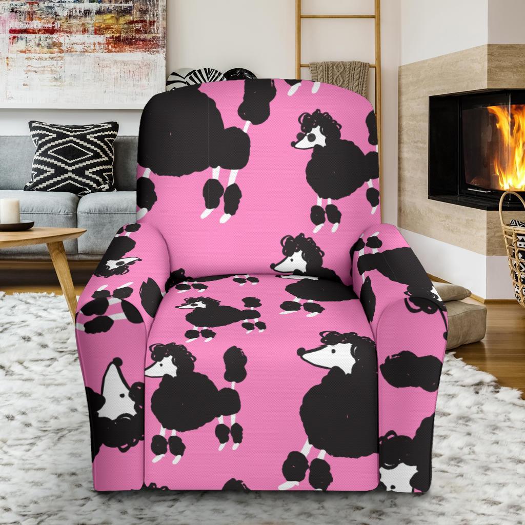 Poodle Dog Print Pattern Recliner Cover-grizzshop