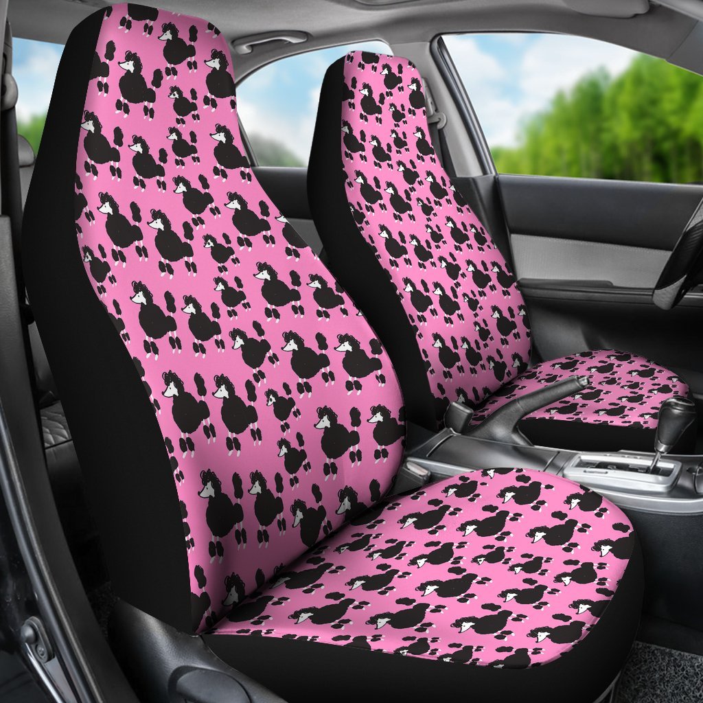 Poodle Dog Print Pattern Universal Fit Car Seat Cover-grizzshop