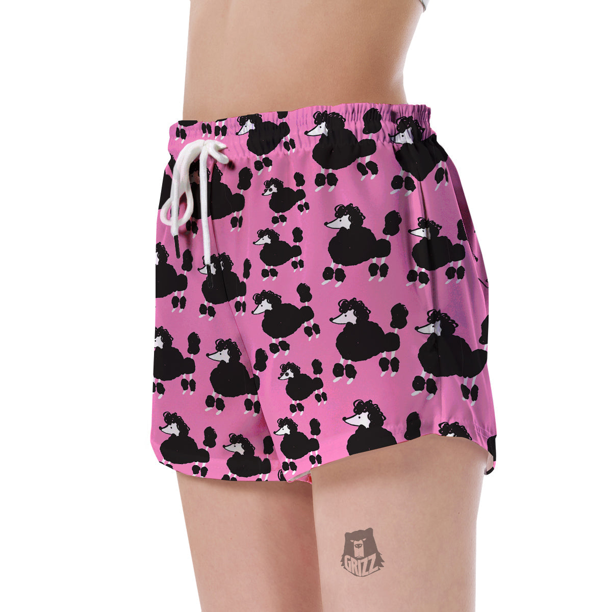Poodle Dog Print Pattern Women's Shorts-grizzshop