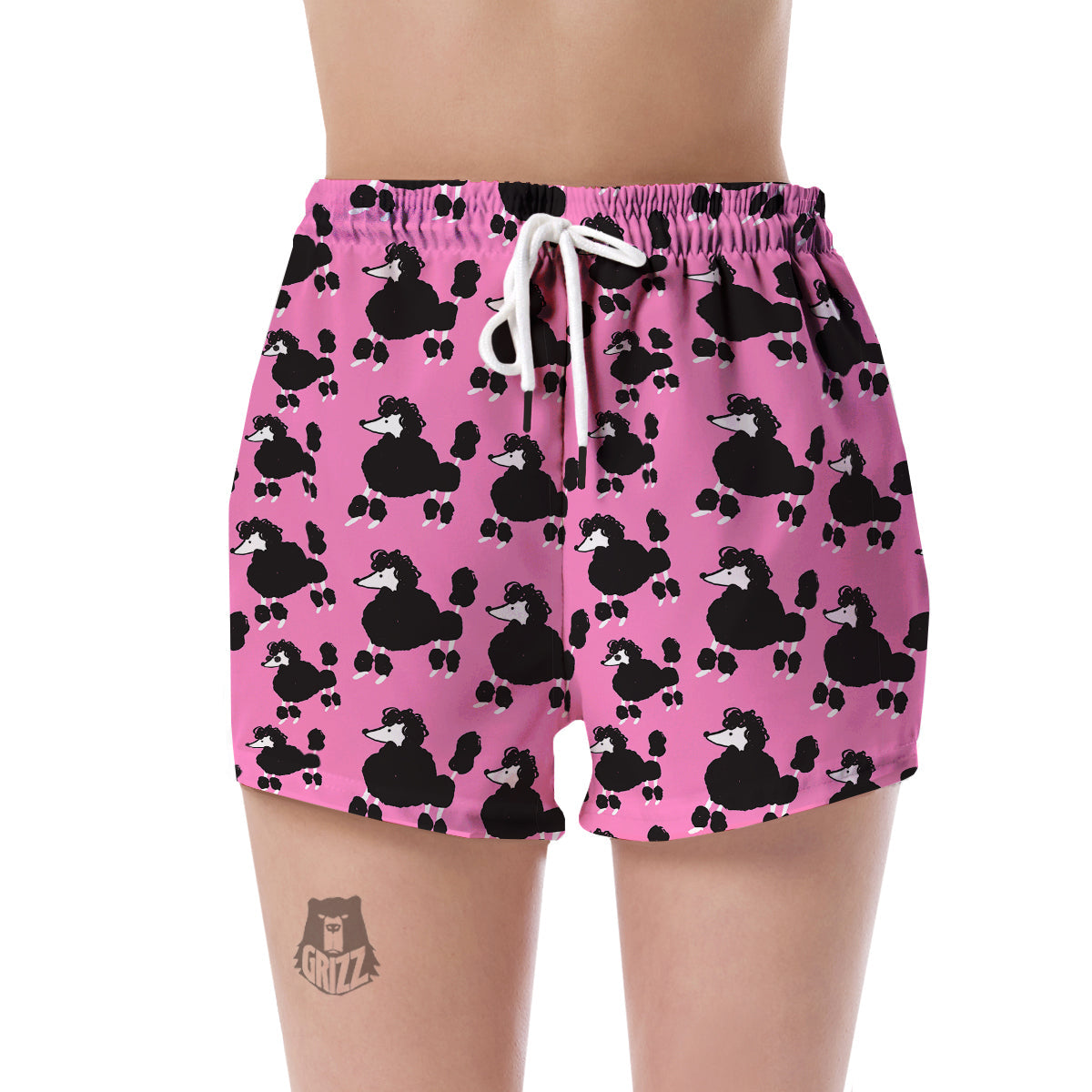 Poodle Dog Print Pattern Women's Shorts-grizzshop