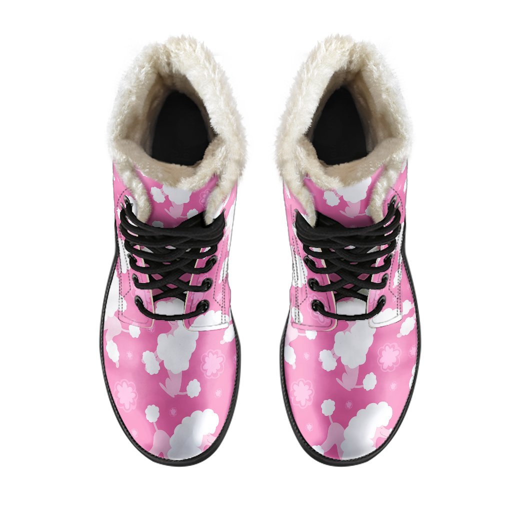 Poodle Dog Pattern Print Comfy Winter Boots-grizzshop