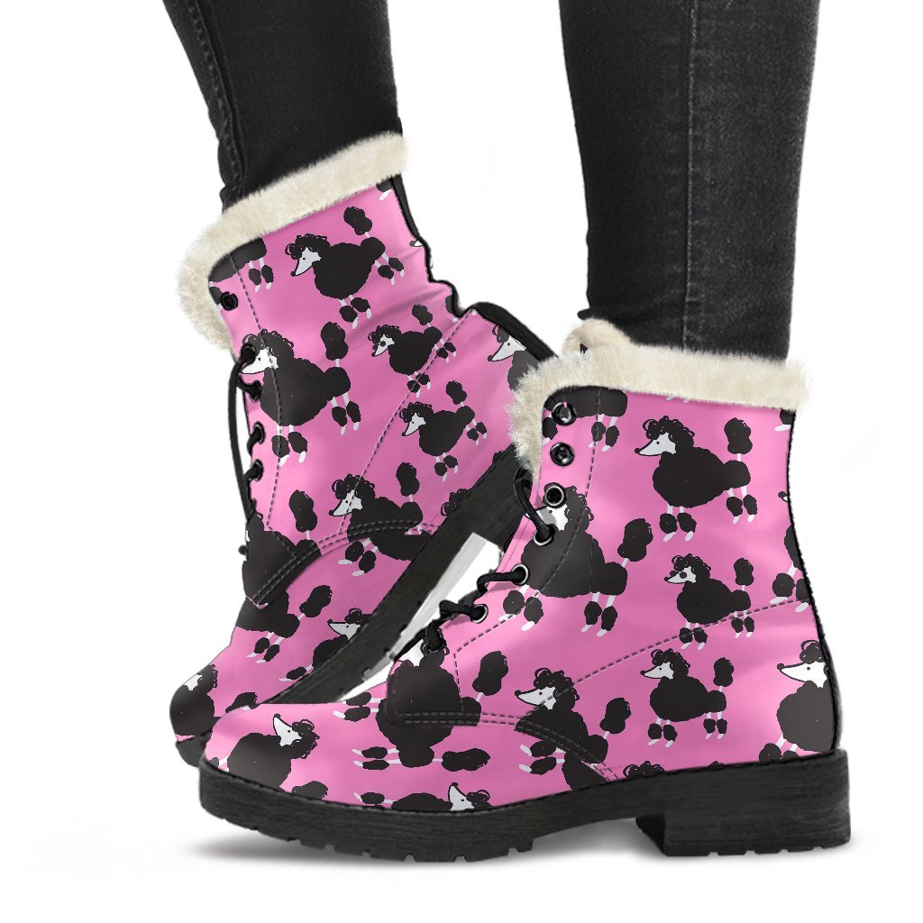Poodle Dog Print Pattern Comfy Winter Boots-grizzshop