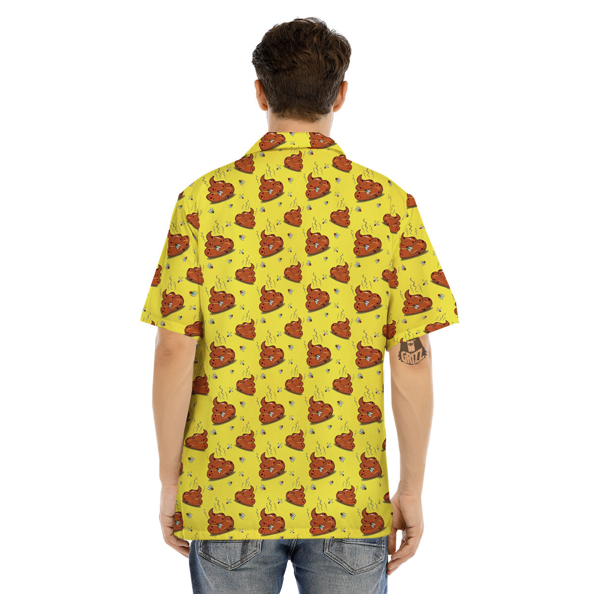 Poop Brown Print Pattern Men's Hawaiian Shirt-grizzshop