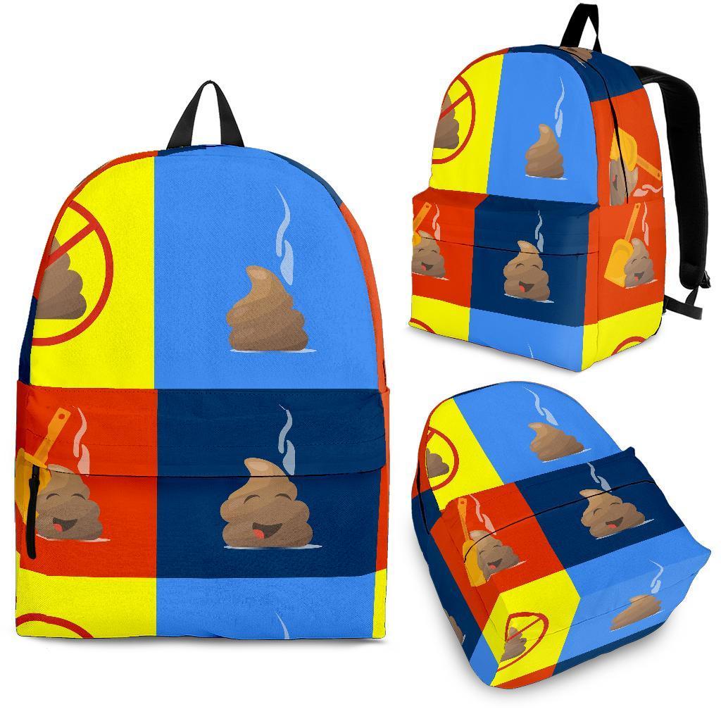 Poop Emoji Pattern Print Backpack-grizzshop