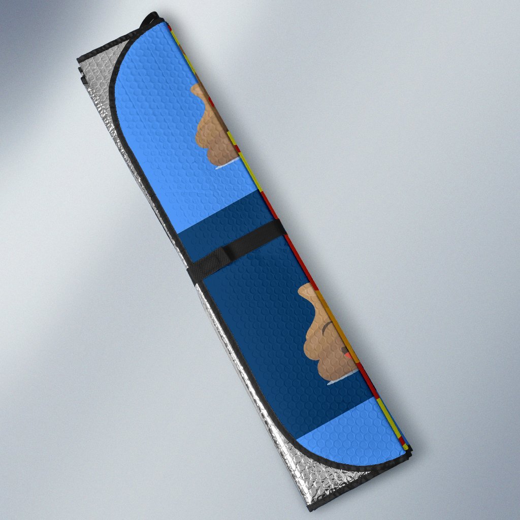 Poop Emoji Pattern Print Car Sun Shade-grizzshop