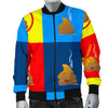 Poop Emoji Pattern Print Men's Bomber Jacket-grizzshop