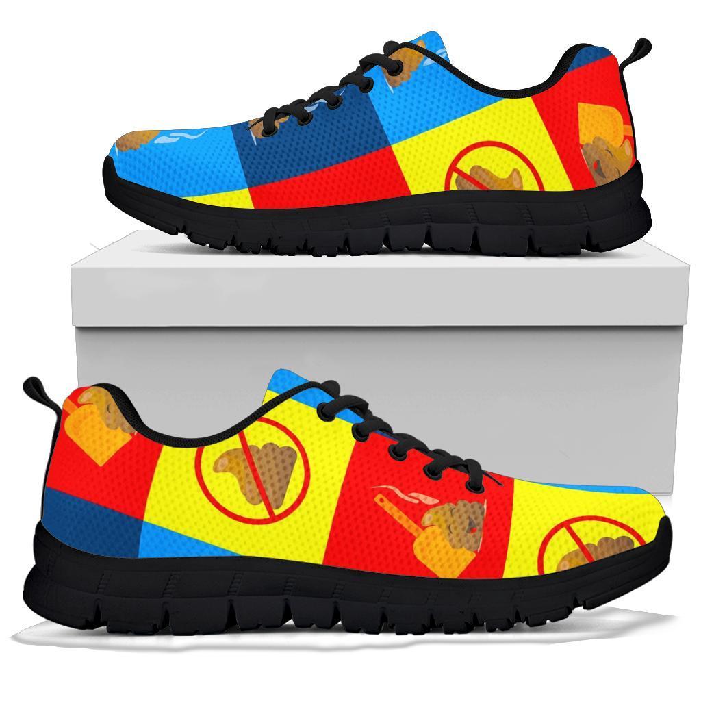 Poop Emoji Pattern Print Sneaker Shoes For Men Women-grizzshop