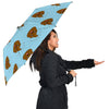 Poop Emoji Print Pattern Automatic Foldable Umbrella-grizzshop