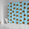 Poop Emoji Print Pattern Bathroom Shower Curtain-grizzshop