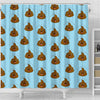 Poop Emoji Print Pattern Bathroom Shower Curtain-grizzshop