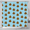 Poop Emoji Print Pattern Bathroom Shower Curtain-grizzshop