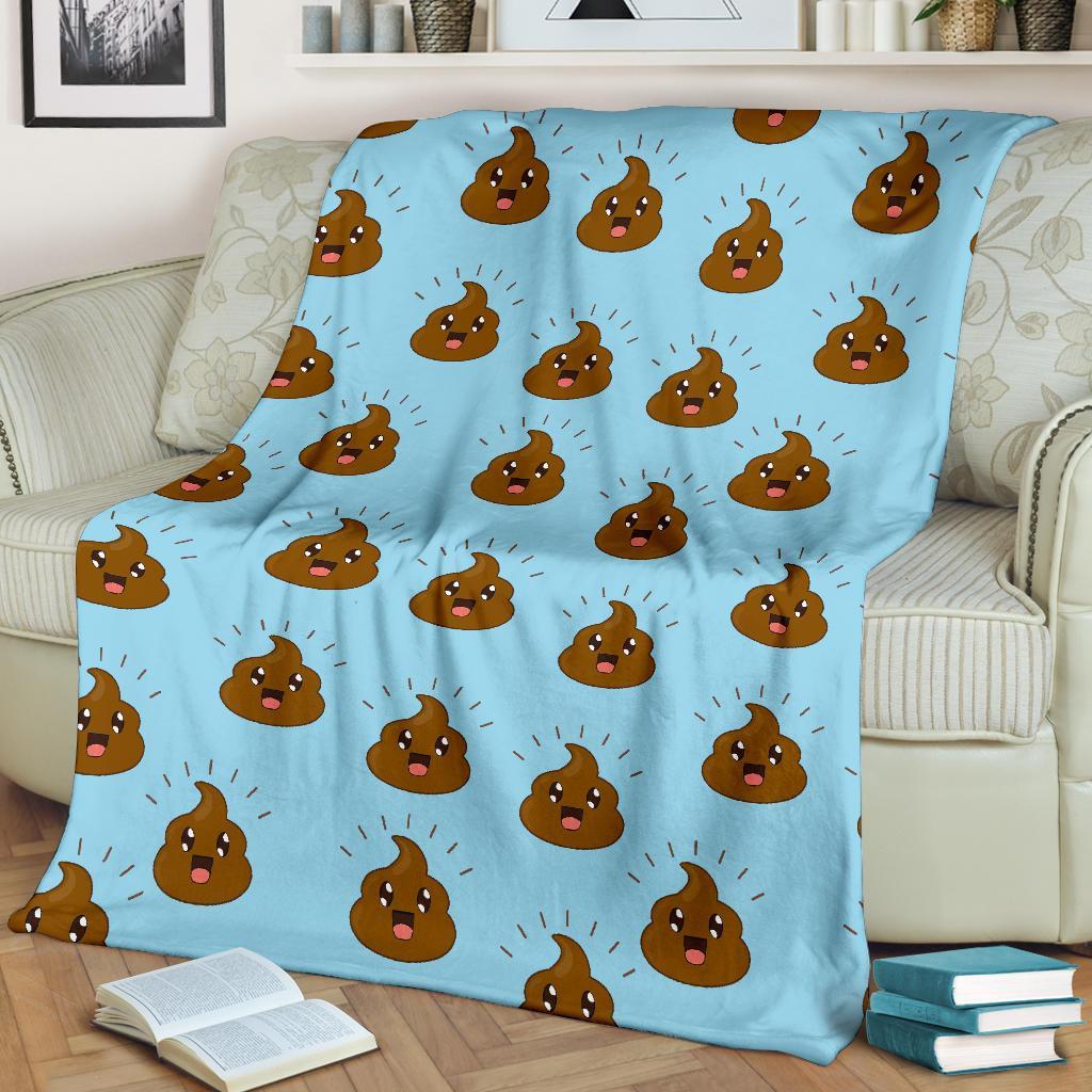 Poop Emoji Print Pattern Blanket-grizzshop