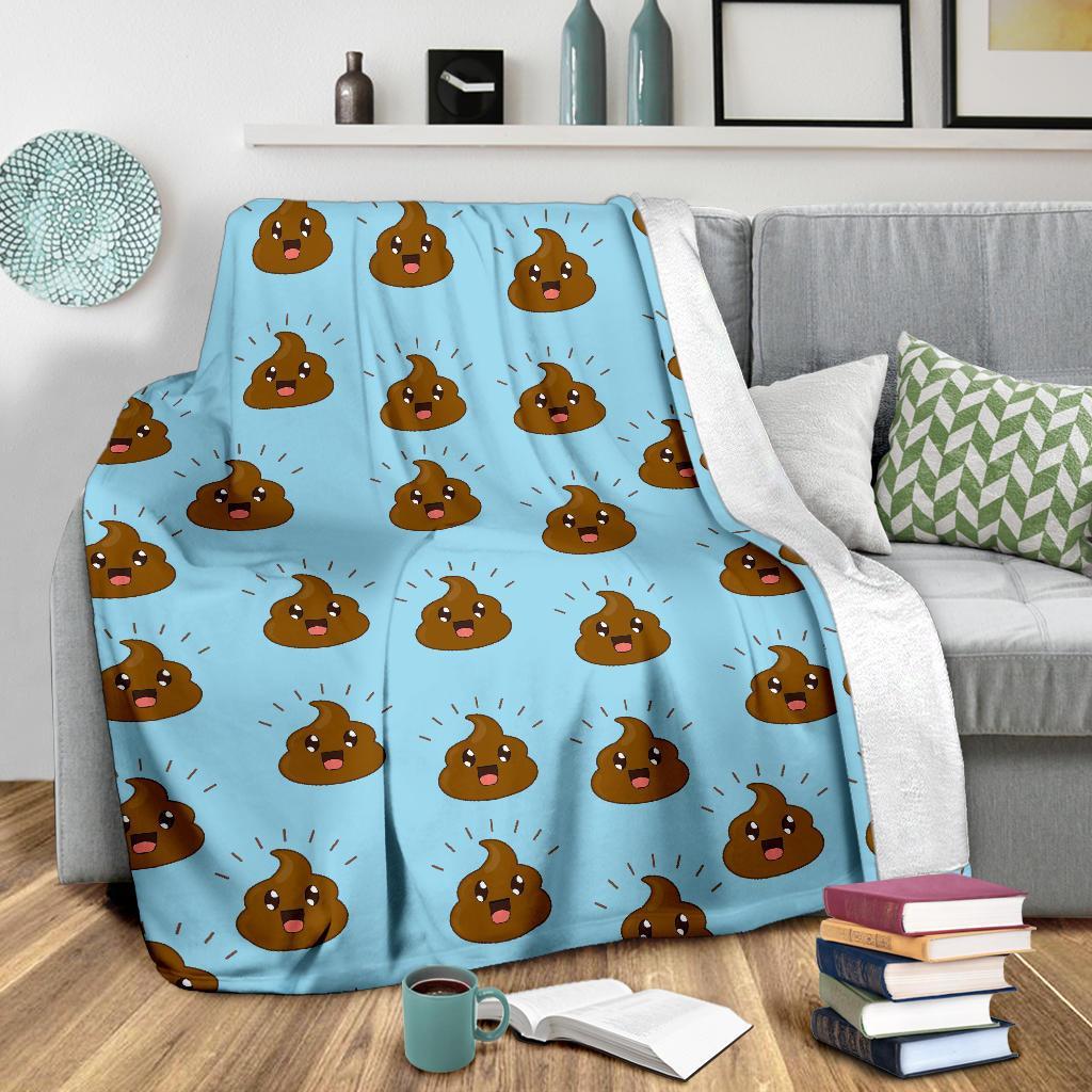 Poop Emoji Print Pattern Blanket-grizzshop