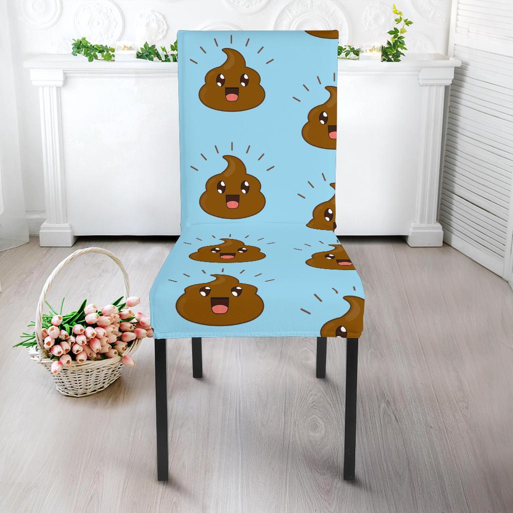 Poop Emoji Print Pattern Chair Cover-grizzshop