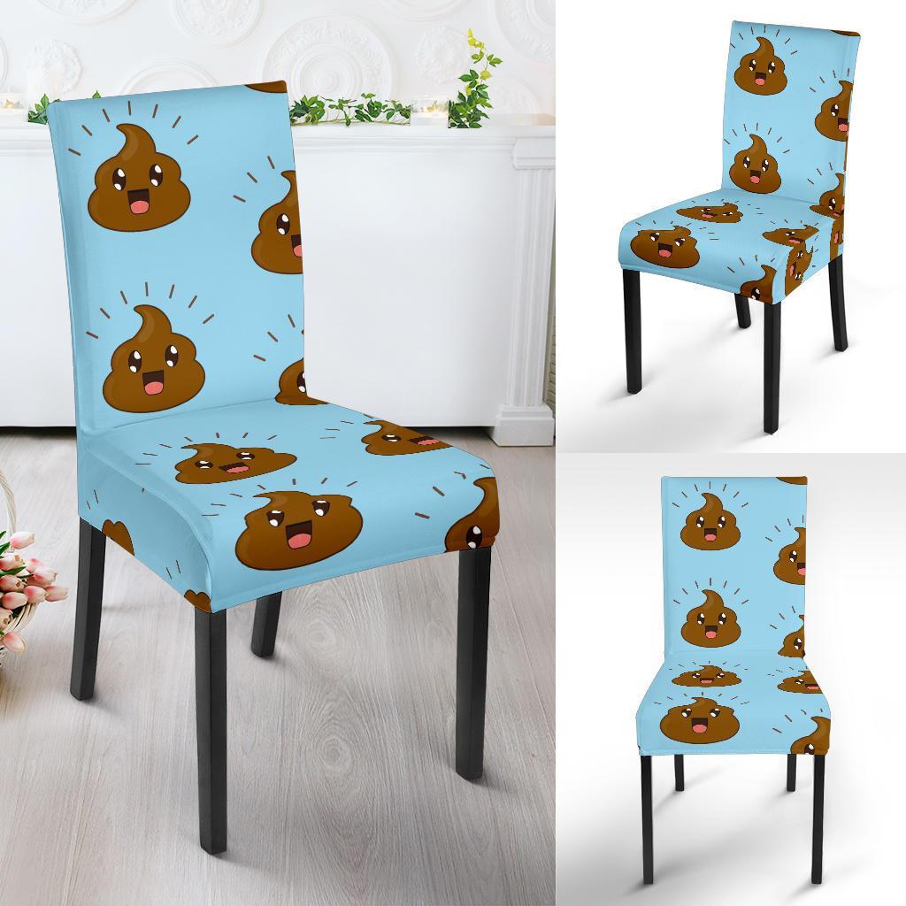 Poop Emoji Print Pattern Chair Cover-grizzshop