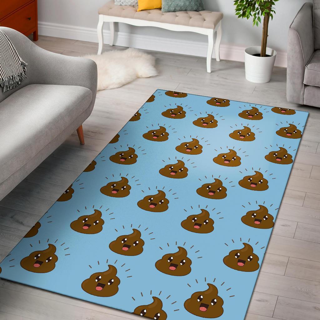 Poop Emoji Print Pattern Floor Mat-grizzshop