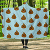 Poop Emoji Print Pattern Hooded Blanket-grizzshop