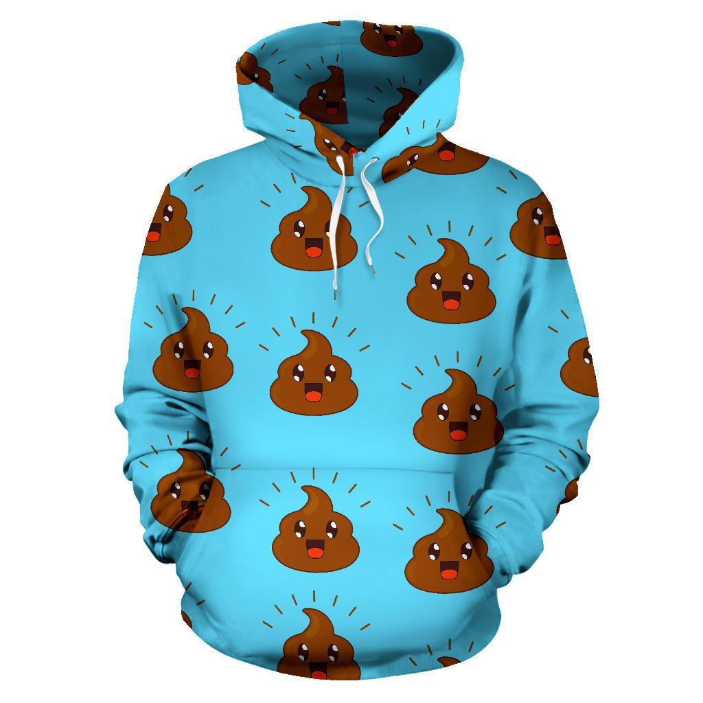 Poop Emoji Print Pattern Men Women Pullover Hoodie-grizzshop