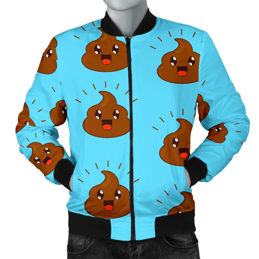 Poop Emoji Print Pattern Men's Bomber Jacket-grizzshop