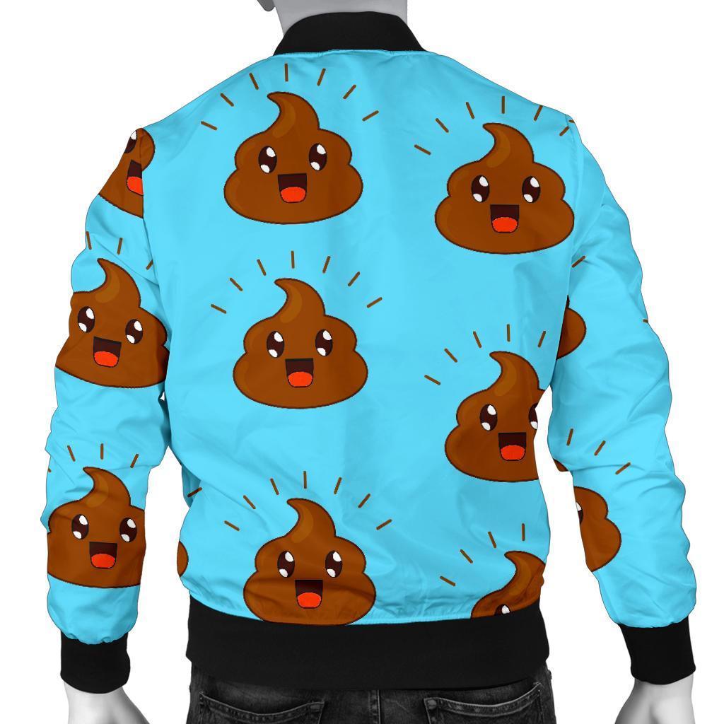 Poop Emoji Print Pattern Men's Bomber Jacket-grizzshop