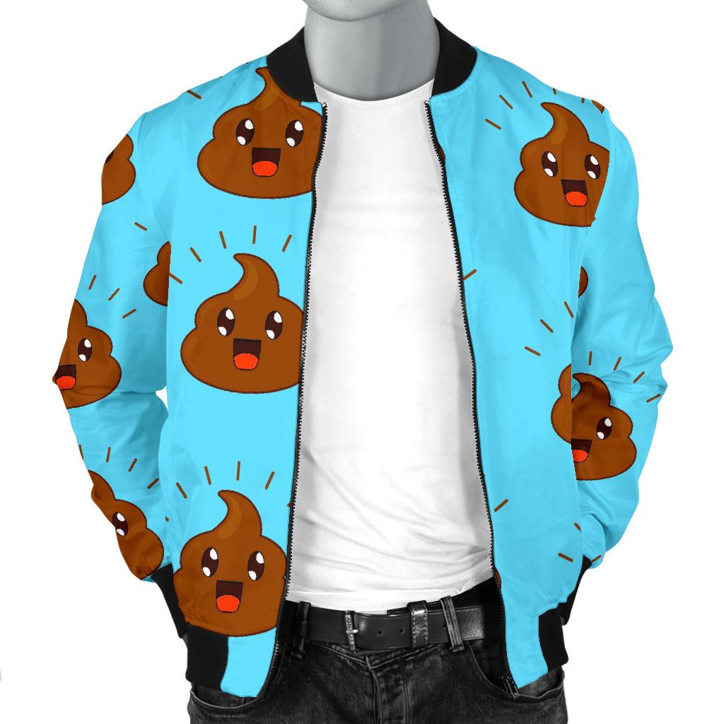 Poop Emoji Print Pattern Men's Bomber Jacket-grizzshop