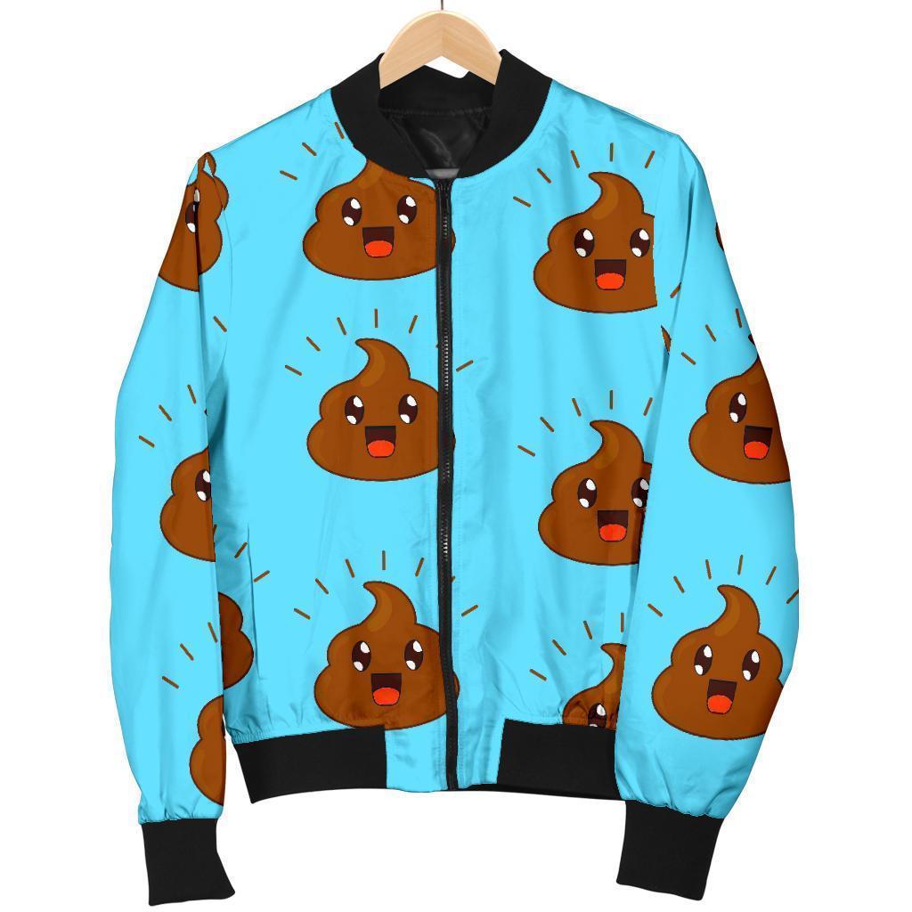 Poop Emoji Print Pattern Men's Bomber Jacket-grizzshop