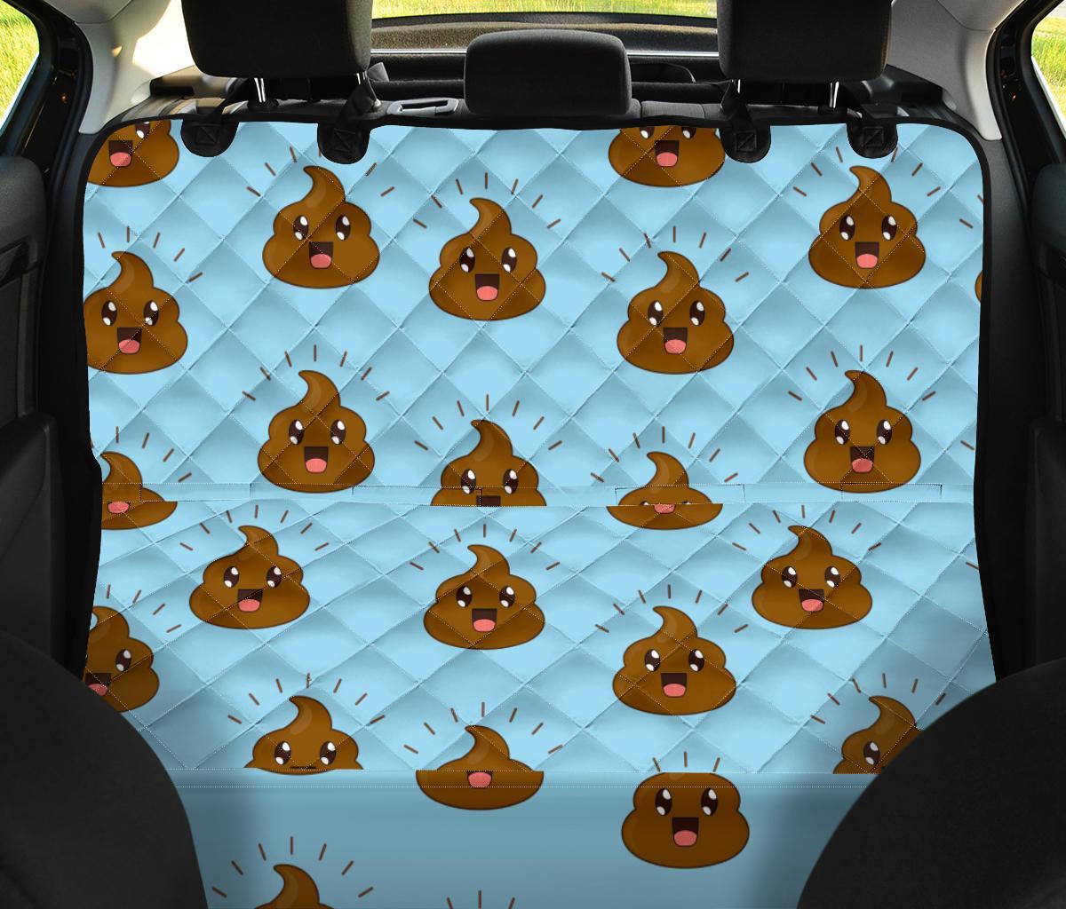Poop Emoji Print Pattern Pet Car Seat Cover-grizzshop