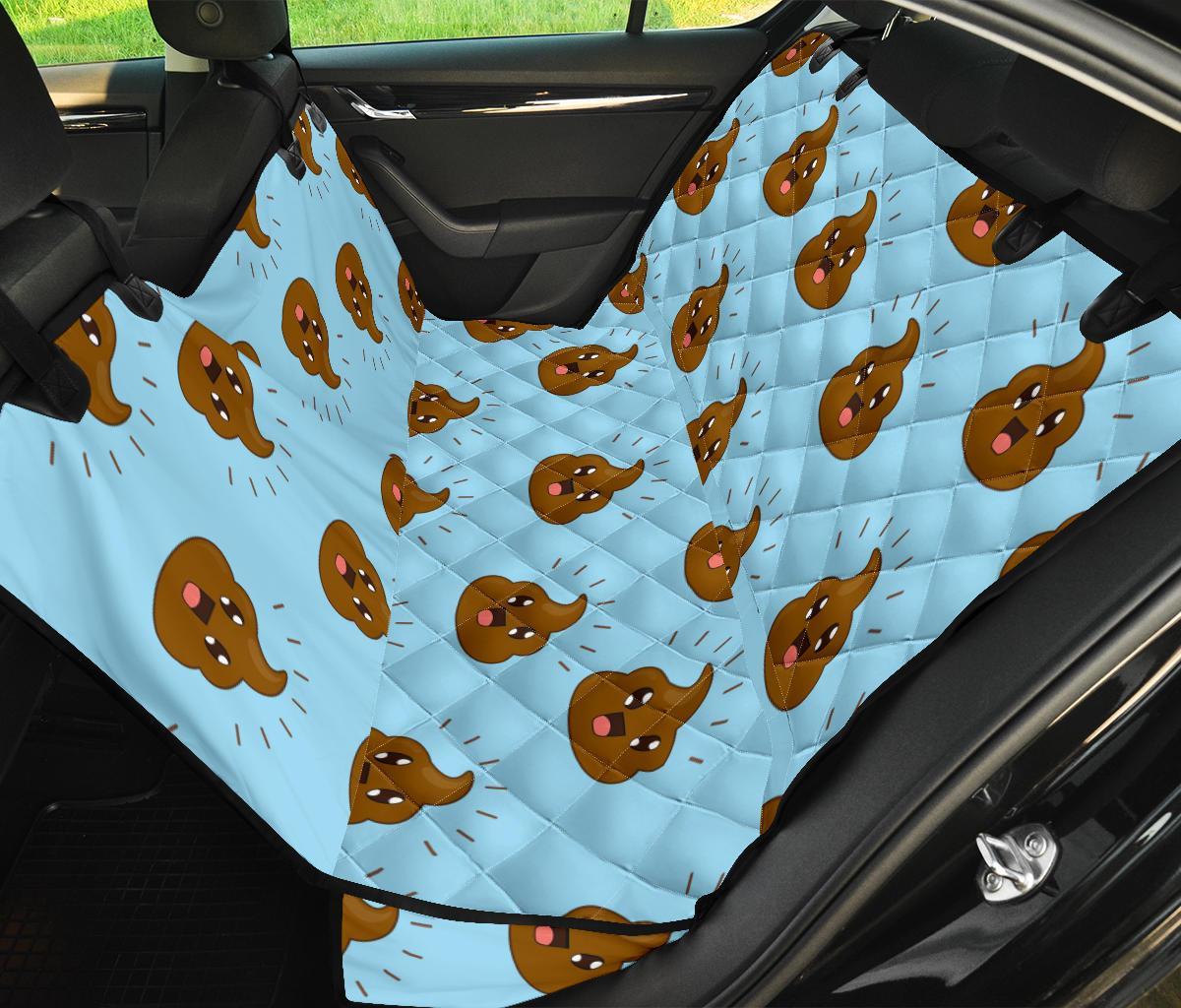 Poop Emoji Print Pattern Pet Car Seat Cover-grizzshop